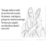 Dibujo para colorear Aunque Ande En Valle De Sombra De Muerte No Temere Mal Alguno Porque Tu Estaras Conmigo Salmos 23 4