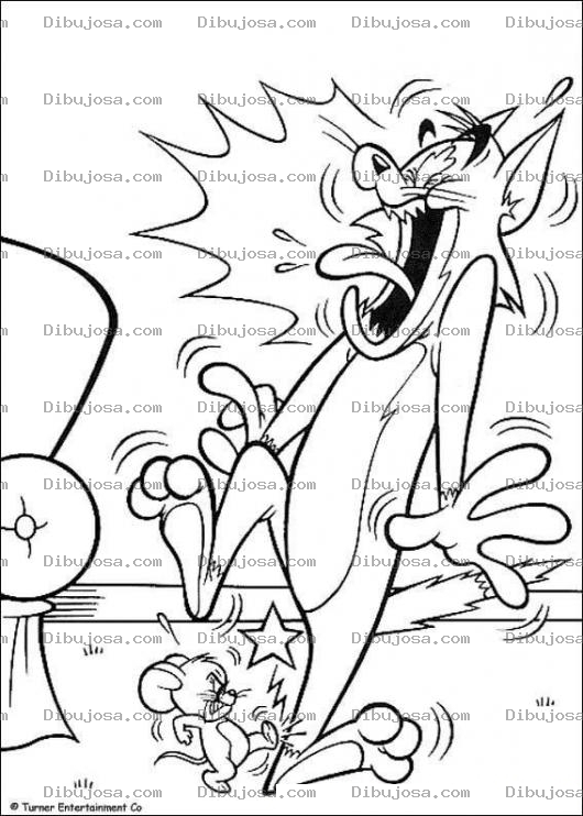 Dibujo para colorear Colorear a Jerry Pateando a Tom