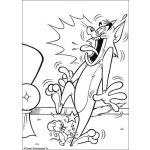 Dibujo para colorear Colorear a Jerry Pateando a Tom