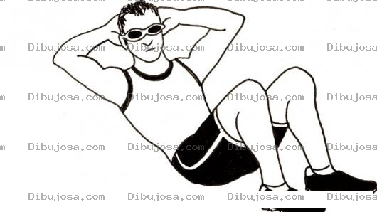 Dibujo para colorear Dibujo De Muchacho Haciendo Abdominales Para Pintar Y Colorear