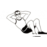 Dibujo para colorear Dibujo De Muchacho Haciendo Abdominales Para Pintar Y Colorear