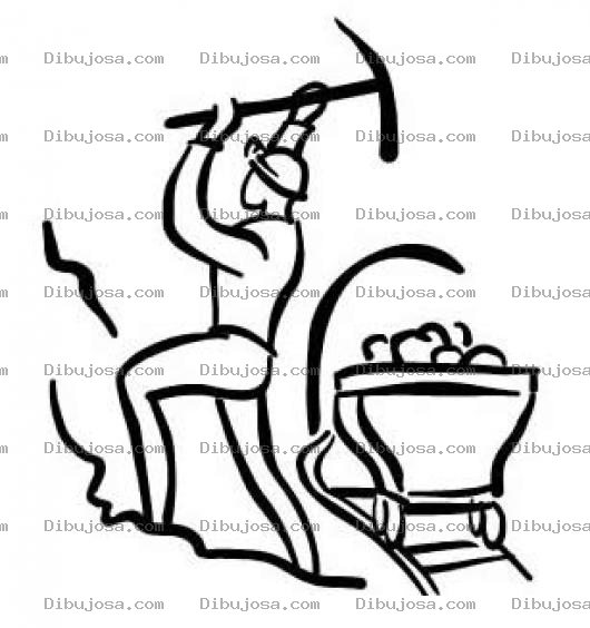 Dibujo para colorear Dibujo De Minero Trabajando En La Mina Para Pntar Y Colorear