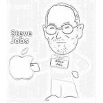 Dibujo para colorear Steve Jobs En Caricatura Para Pintar Y Colorear