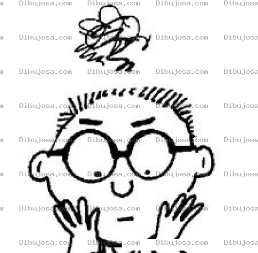 Dibujo para colorear Dibujo De Un Nino Con Lentes Para Pintar
