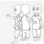 Dibujo para colorear Dibujo De Tres Hermanos Trillisos Para Pintar Y Colorear