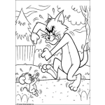 Dibujo para colorear Tom y Jerry a punto de pelear