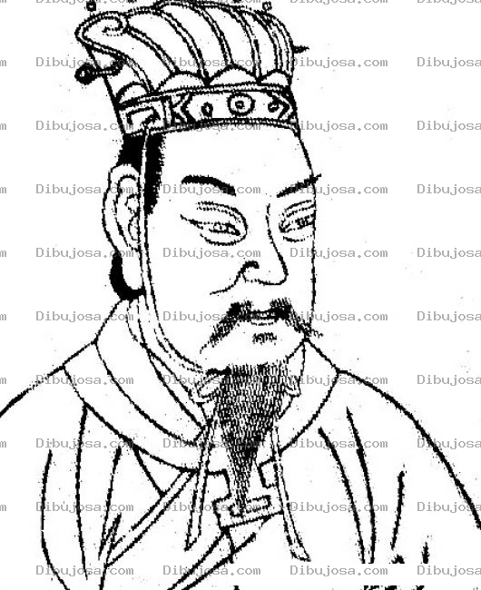 Dibujo para colorear Dibujo De Rey Chino Para Pintar Y Colorear