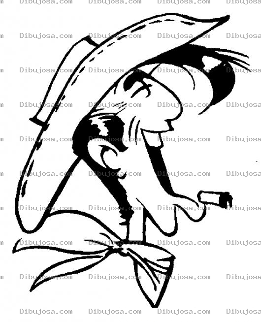 Dibujo para colorear Dibujo De Vaquero Riendo A Carcajadas Para Colorear