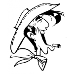 Dibujo para colorear Dibujo De Vaquero Riendo A Carcajadas Para Colorear