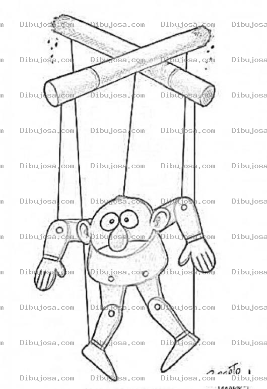Dibujo para colorear Marioneta Y Esclavo Del Cigarro Para Pintar Y Colorear