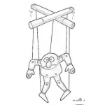 Dibujo para colorear Marioneta Y Esclavo Del Cigarro Para Pintar Y Colorear
