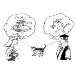 Dibujo para colorear La Utilidad De Un Gato Segun La Mujer Y Segun El Hombre Para Colorear