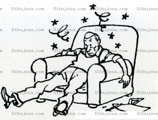 Dibujo para colorear Dibujo De Hombre Mareado En Un Sofa Para Colorear