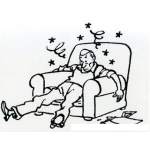 Dibujo para colorear Dibujo De Hombre Mareado En Un Sofa Para Colorear