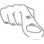 Dibujo para colorear Dibujo De Dedo Indice Apuntador Para Pintar Y Colorear