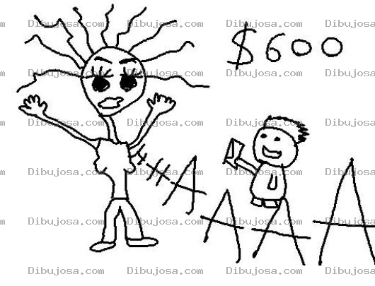 Dibujo para colorear Dibujo De Una Mujer Feliz Recibiendo Un Sobre Con Su Primer Cheque De Adsense De 600 Dolares Para Pintar Y Colorear