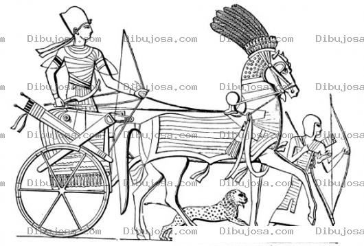 Dibujo para colorear Dibujo De Carro Egipcio Para Pintar Y Colorear
