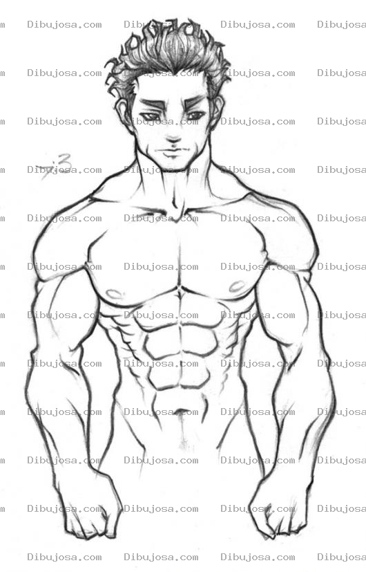 Dibujo para colorear Dibujo De Chico Atletico Y Musculoso Para Colorear