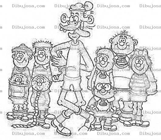 Dibujo para colorear Dibujo De Maestro Loco Con Sus Alumnos Ninos Con Profesor Chiflado Para Colorear