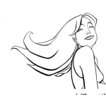 Dibujo para colorear Rubia De Pelo Largo Para Pintar Y Colorear