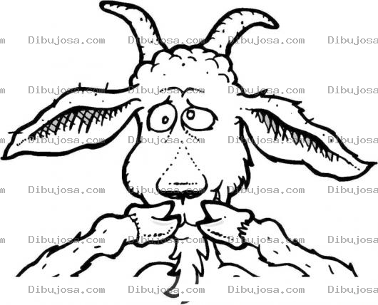 Dibujo para colorear Dibujo De Cabra Preocupada Para Pintar Y Colorear