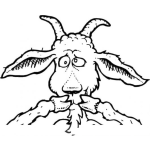 Dibujo para colorear Dibujo De Cabra Preocupada Para Pintar Y Colorear