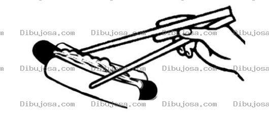 Dibujo para colorear Dibujo Para Colorear De Chino Comiendo Hot Dog