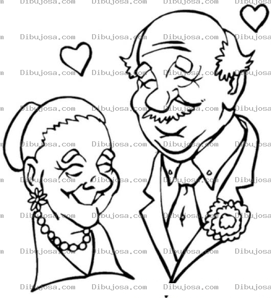Dibujo para colorear Abuelitos Enamorados Para Imprimir Colorear Y Pintar