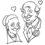 Dibujo para colorear Abuelitos Enamorados Para Imprimir Colorear Y Pintar