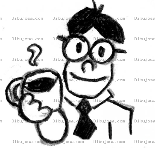Dibujo para colorear Dibujo De Empleado Con Una Taza De Cafe Para Colorear