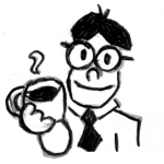 Dibujo para colorear Dibujo De Empleado Con Una Taza De Cafe Para Colorear