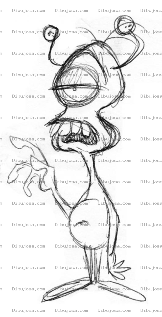 Dibujo para colorear Dibujo De Marciano Para Pintar Y Colorear