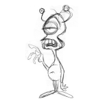 Dibujo para colorear Dibujo De Marciano Para Pintar Y Colorear