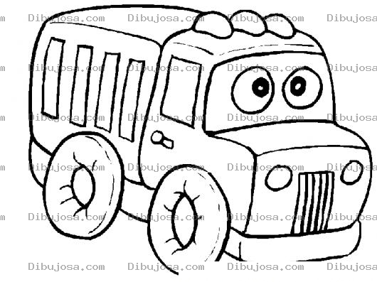 Dibujo para colorear Dibujo De Camion Con Ojos Para Colorear