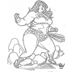 Dibujo para colorear Dibujo De La Mujer Maravilla Gorda Y Obesa Para Pintar Y Colorear