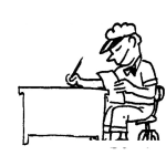 Dibujo para colorear Dibujo De Oficial Escribiendo Su Reporte En El Escritorio Para Colorear