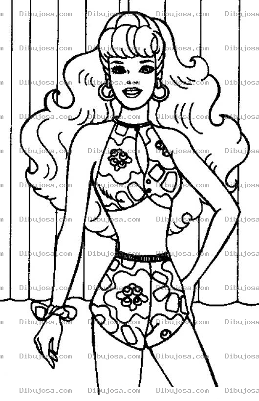 Dibujo para colorear Colorear a Barbie en calzoneta
