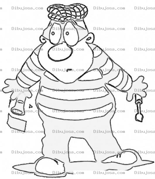Dibujo para colorear Dibujo De Ladron Cachado Sorprendido Descubierto Y Agarrado Infraganti Para Colorear