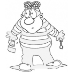 Dibujo para colorear Dibujo De Ladron Cachado Sorprendido Descubierto Y Agarrado Infraganti Para Colorear
