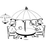 Dibujo para colorear Dibujo De Hombres Tomando Cafe