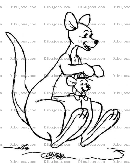 Dibujo para colorear Canguros De Winnie Pooh Para Pintar Y Colorear