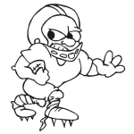 Dibujo para colorear Dibujo Caricatura De Un Jugador De Futbol Americano Para Pintar Y Colorear