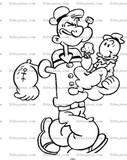 Dibujo para colorear Dibujo De Popeye Y Cocoliso Para Colorear