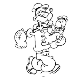 Dibujo para colorear Dibujo De Popeye Y Cocoliso Para Colorear
