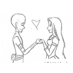 Dibujo para colorear Colorear Dibujo De Pareja Enamorada Tomados De La Mano