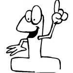 Dibujo para colorear El Numero Uno Para Colorear