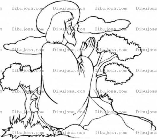 Dibujo para colorear Dibujo De Jusus Orando Para Colorear
