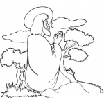 Dibujo para colorear Dibujo De Jusus Orando Para Colorear