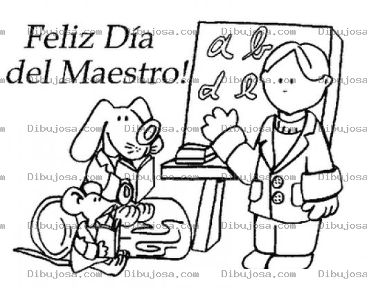 Dibujo para colorear Feliz Dia Del Maestro Para Pintar Y Colorear