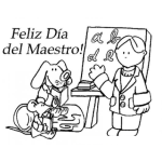 Dibujo para colorear Feliz Dia Del Maestro Para Pintar Y Colorear